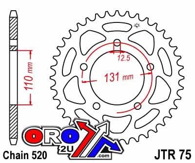 REAR SPROCKET STEEL JTR75.42, BMW 520 Chain Conversion