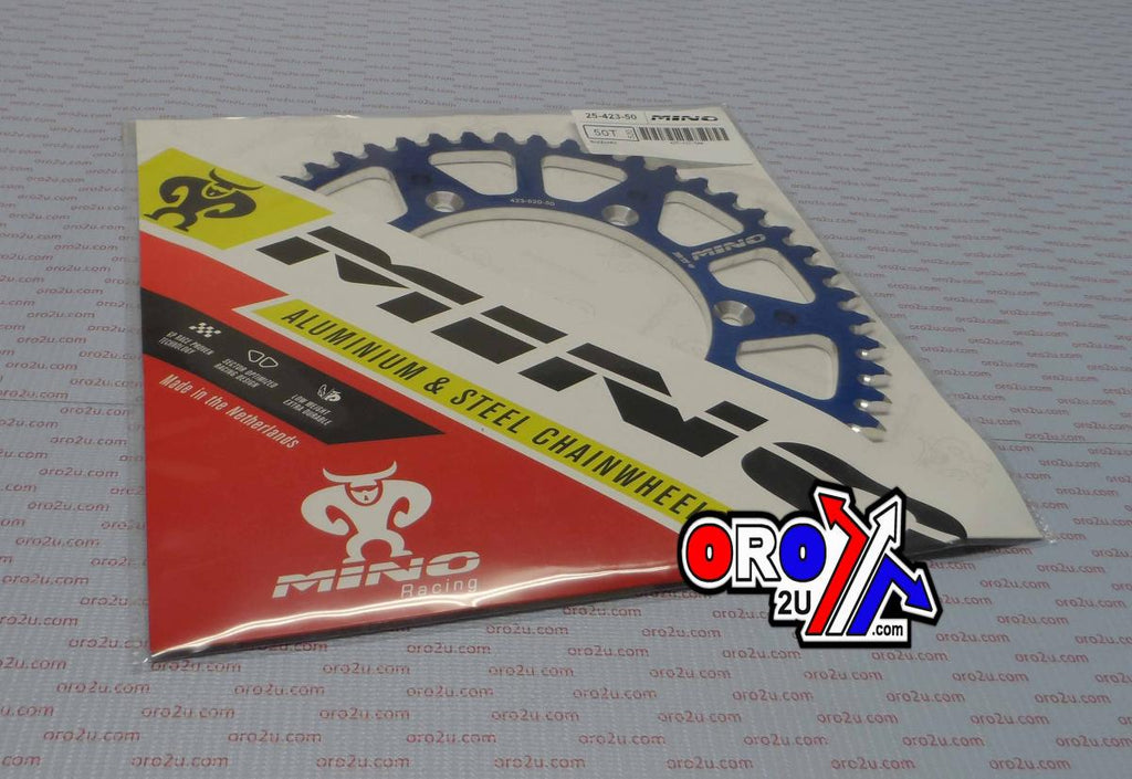 MINO REAR SPROCKET ALLOY BLUE, 25-423-520-50 BLUE