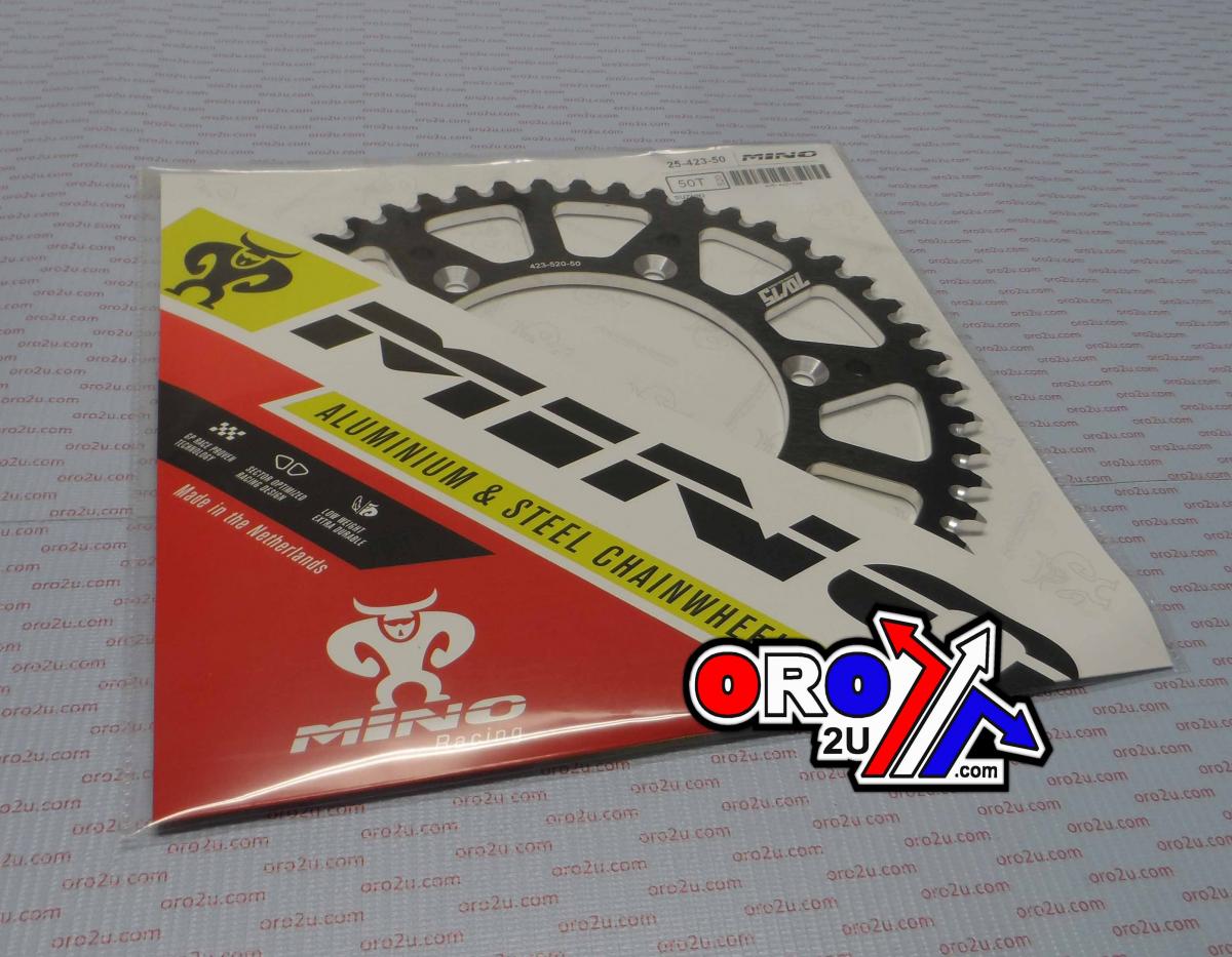 MINO REAR SPROCKET ALLOY BLACK, 25-423-520-50 BLACK