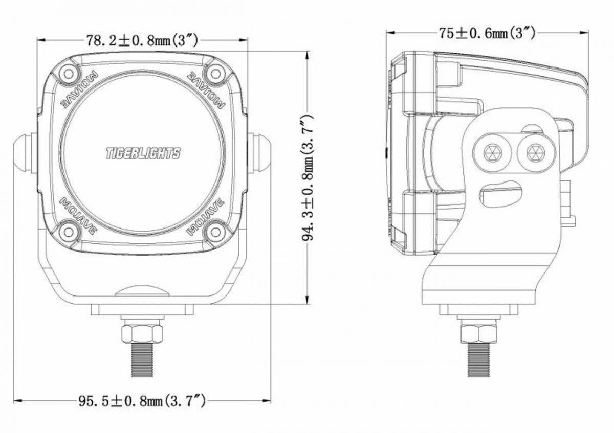 TIGER LIGHTS - SINGLE LED SPOT LIGHT 3 12/24V LED MOJAVE TLM3