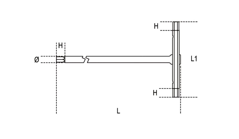 T-Handle Wrench with Three Hexagon Male Ends 14mm - Beta Tools 951 14