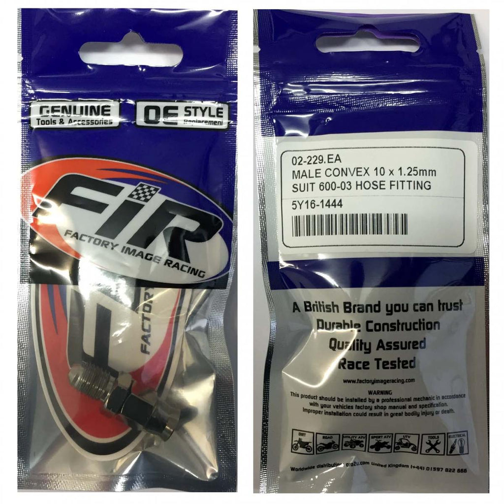 M10 x 1.25 MALE CONVEX 600-03 BRAKE HOSE END CHROME VENHILL 3/10125MHC, 445-32P BUILDALINE