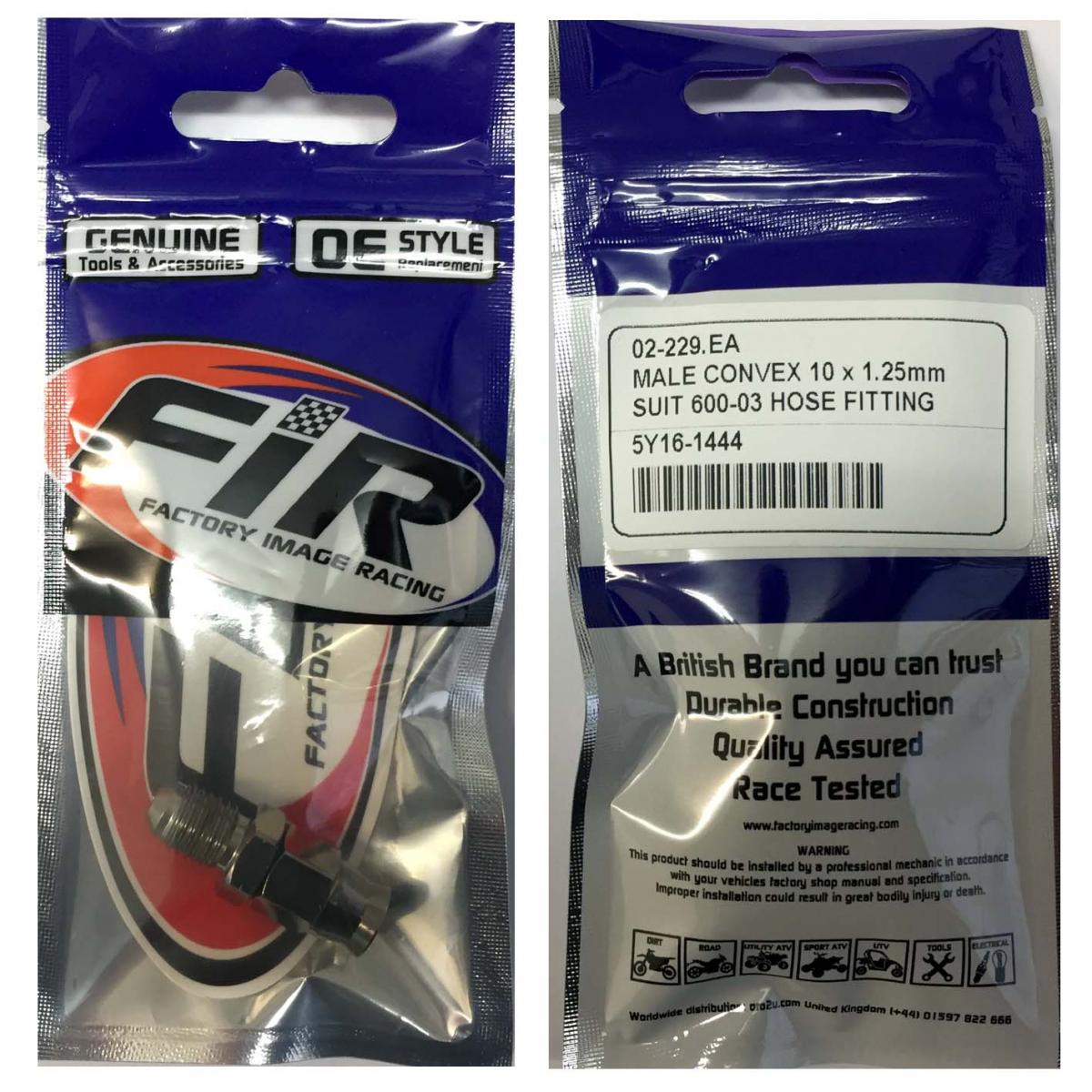 M10 x 1.25 MALE CONVEX 600-03 BRAKE HOSE END CHROME VENHILL 3/10125MHC, 445-32P BUILDALINE