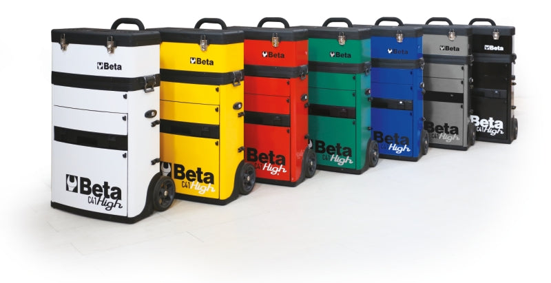 Two-Module Tool Trolley with Detachable Tool Box, Drawers, and Pull-Out Case - Beta Tools C41H-O