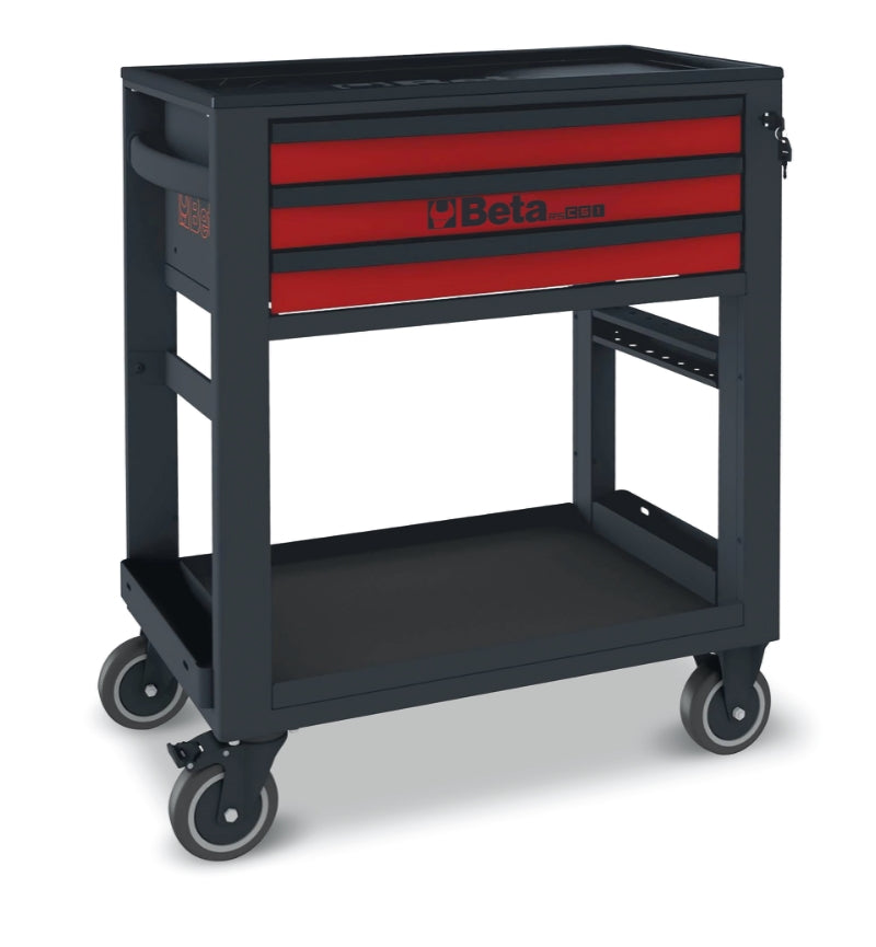 Service Tool Trolley with 3 Drawers, ABS Worktop, 4 Castors 125mm, 400kg Load Capacity - Beta Tools RSC51-FO