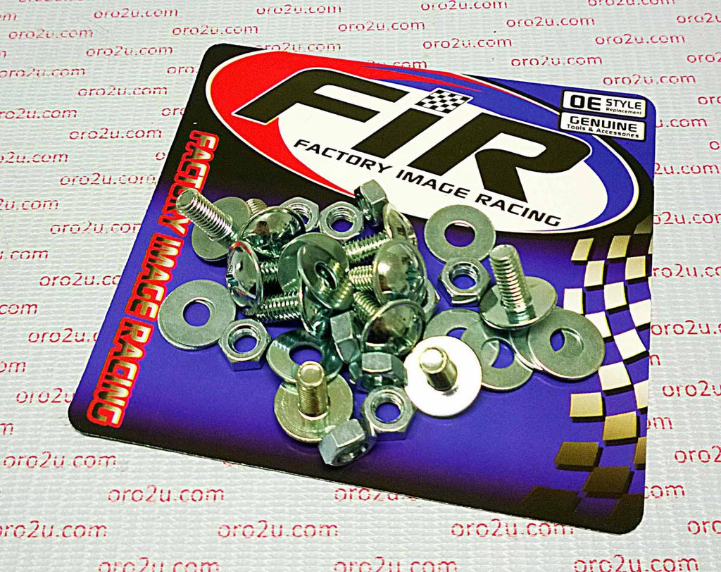 M6 x 13mm Dome Head Chrome Bolt, Nut & Washer Set - Pack Of 10 - 30pcs Kit