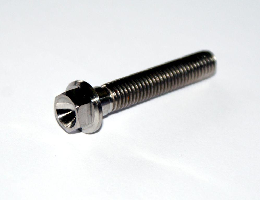 TITANIUM GR5 BOLT M8 x 45mm EACH, FLANGE OD: 14mm / HEX SIZE: 10mm, FIR BRAND /