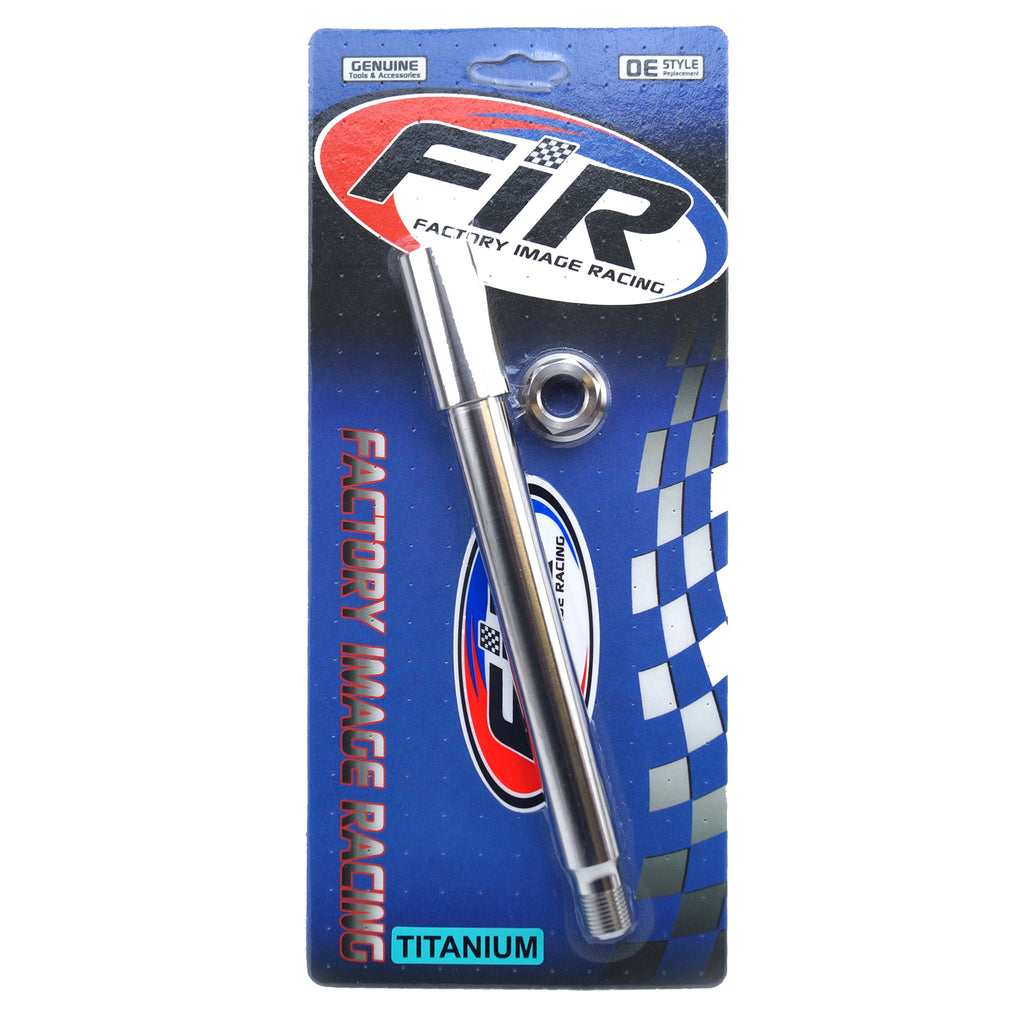 HONDA FRONT SPINDLE & NUT M16x1.5, TITANIUM GRADE 5 / OEM REF: 44301-MEN-000 / 90301-KZ4-J40