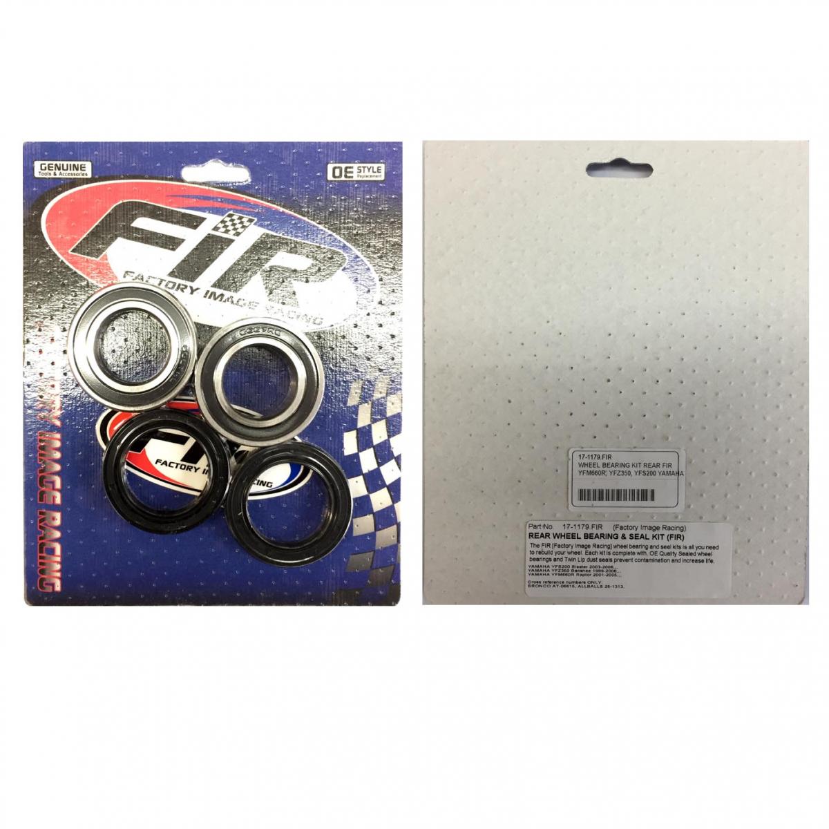 WHEEL BEARING KIT REAR FIR, YFM660R, YFZ350, YFS200 YAMAHA