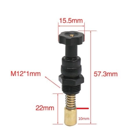 CHOKE PLUNGER, BLACK, HONDA / KTM, 10MM LONG PWK