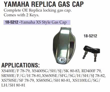 GAS CAPS YAMAHA XS, 18-52120, ROAD, Yamaha XS400E 1978-1979, XS400F 1978-1979, XS400SG 1980-1983, XS400SH 1980-1983, XS400SJ 198