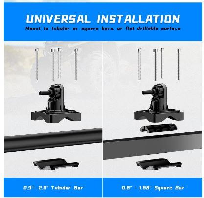 GUN RACK MOUNT HOLDER (PAIR) ATV UTV UNIVERSAL - ROUND OR SQUARE BAR FITMENT