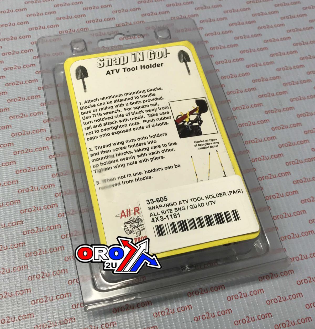 SNAP-INGO ATV TOOL HOLDER (PAIR), ALL RITE SNG / QUAD UTV, 110-SNG