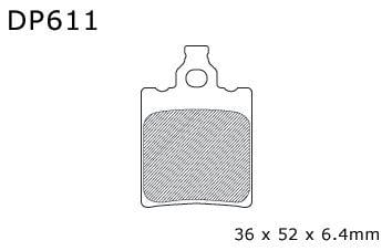 BRAKE PADS SINTERED DP BRAKES, DP611 Premium Sintered 41-611.H.DP, 39-060