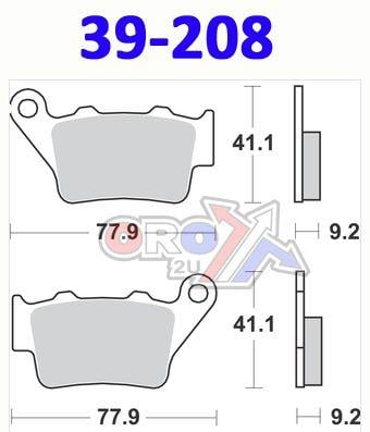 BRAKE PADS SINTERED RACING, MOTO-MASTER 093212 41-622.H.MM, 39-208