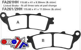 BRAKE PADS SINTERED METAL HH, EBC FA261HH