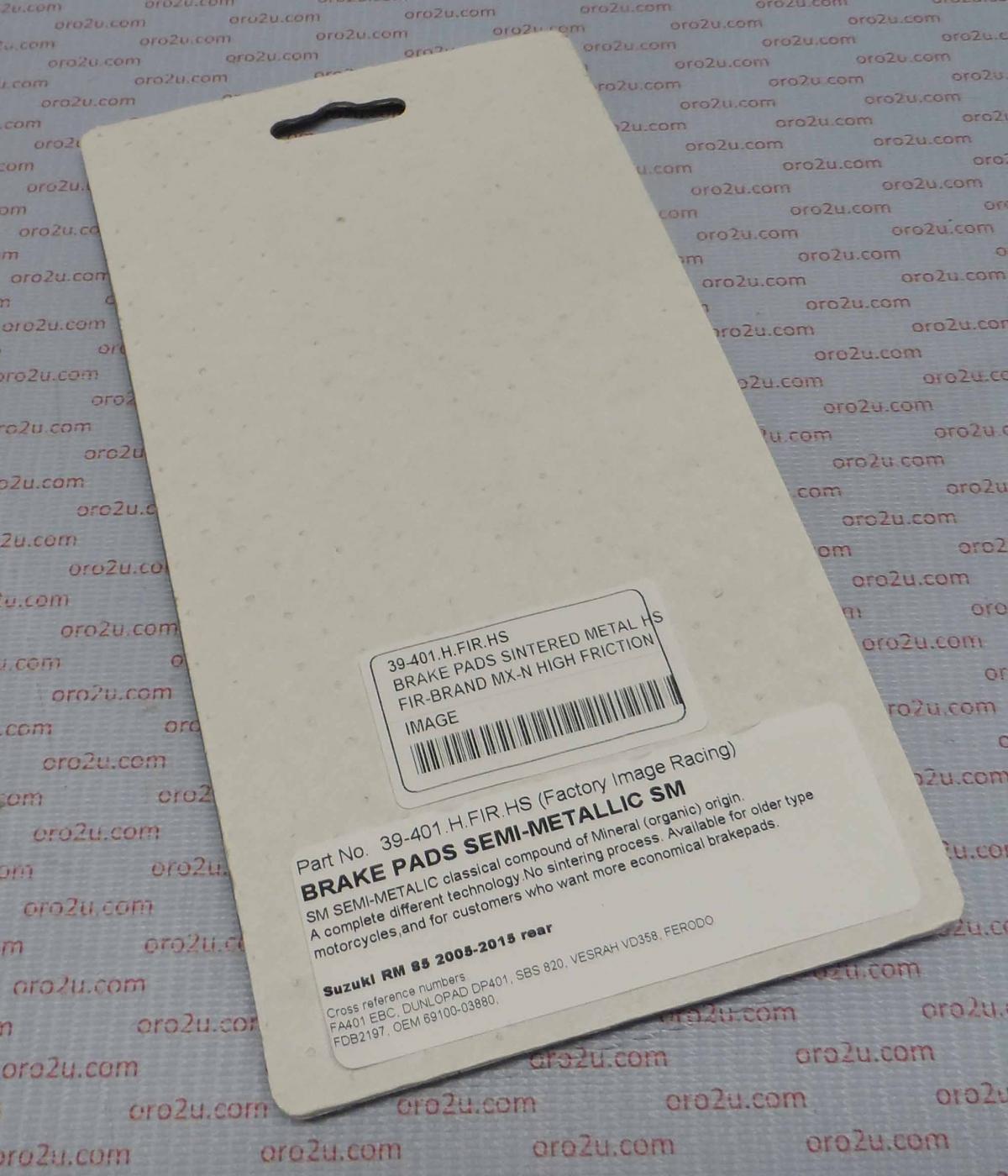 BRAKE PADS SINTERED METAL HS, MX-N HIGH FRICTION, 39-401.H.ORO, DB2540-N