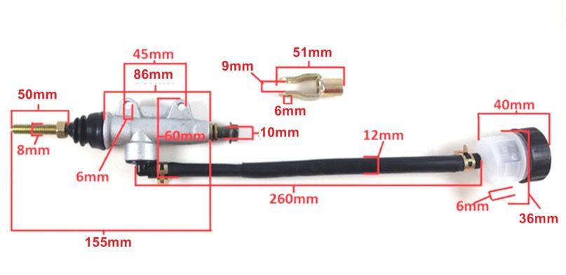 MASTER CYCLINDER REAR CBR1000, CB900F CBR1000F CBR600F4i GSXR600 750 1000