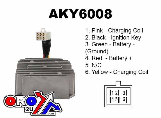 REGULATOR KYMCO MC, ARROWHEAD AKY6008
