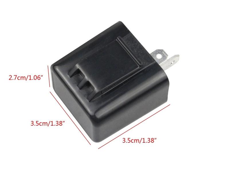 12V 2 Pin Relay Turn Signal Blinker Indicator, Adjustable Frequency LED Flashing FM Flasher