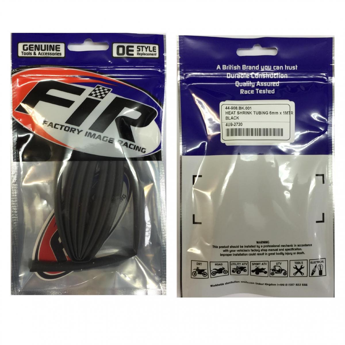 HEAT SHRINK TUBING 6mm x 1MTR, BLACK /
