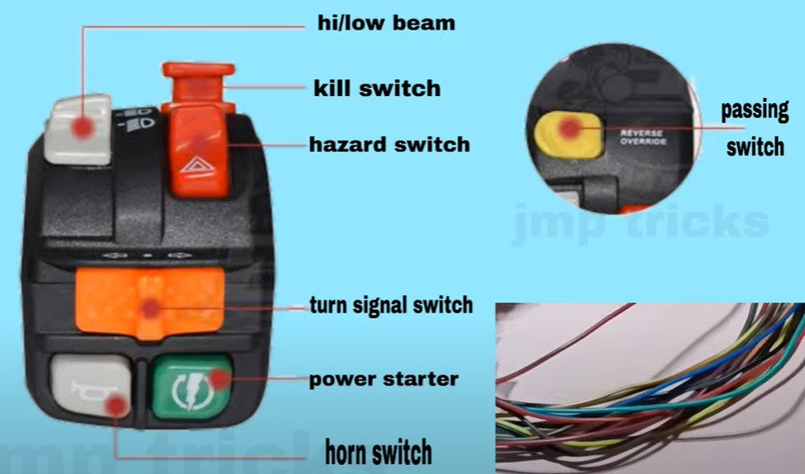 MULTIFUNCTIONAL SWITCHES HORN HEADLIGHT TURN SIGNAL ELECTRIC START BUTTON