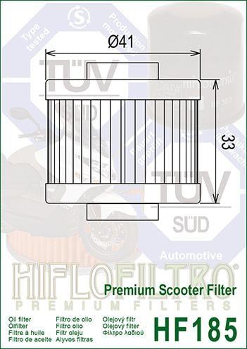 OIL FILTER HIFLO HF185 APRILIA, 02 05 50/737492, PIAGGIO, ROAD, 210483727