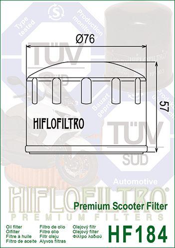 OIL FILTER HIFLO HF184 APRILIA, 830239/82658R/82883R, PIAGGIO, ROAD, 82960R