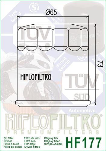 OIL FILTER HIFLO HF177 BUELL, Buell 63806-00Y, ROAD