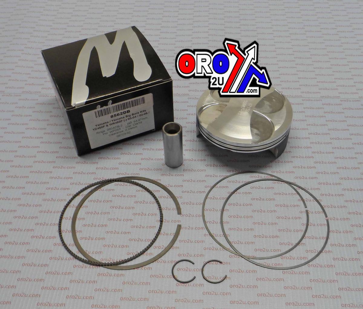 PISTON KIT 03-04 YZF450 95 HC, FORGED WOSSNER 8570DB