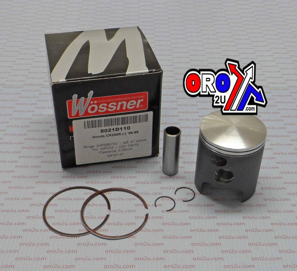 PISTON KIT 86-96 CR250 67.50, WOSSNER 8021D110 HONDA MX
