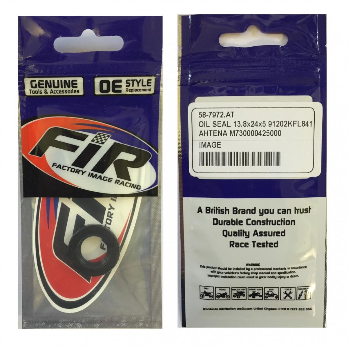 OIL SEAL 13.8x24x5, FIR M730000425000 91202KFL841, FIR BRAND