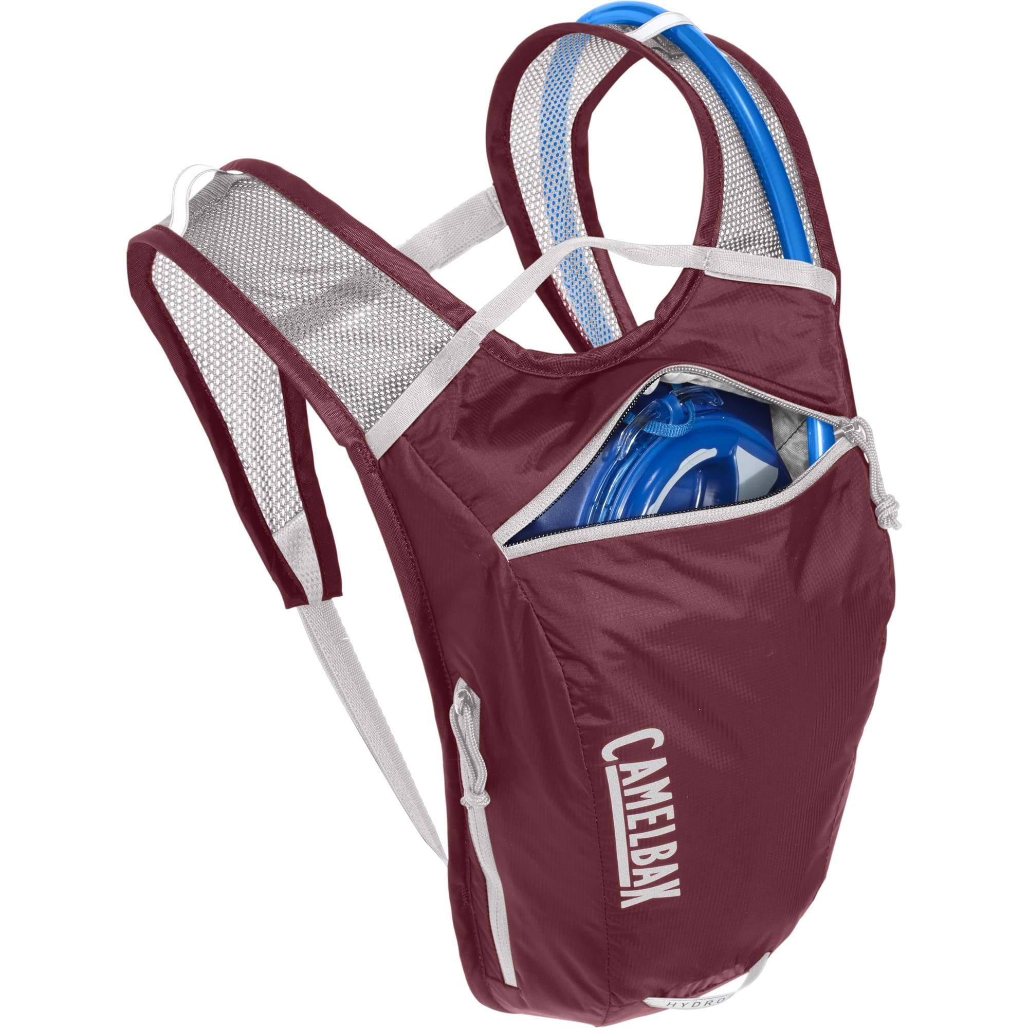 CAMELBAK WOMEN'S HYDROBAK LIGHT HYDRATION PACK 2.5L WITH 1.5L RESERVOIR 2021: BURGUNDY/SILVER CBHYDTLW50