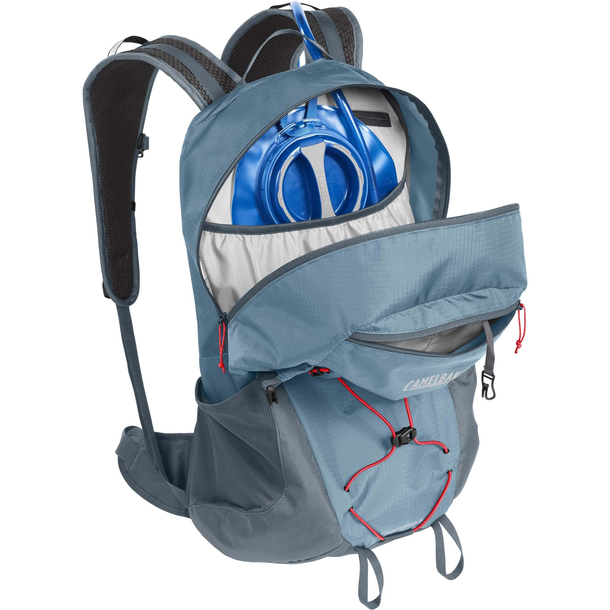 CAMELBAK WOMEN'S FOURTEENER 24 HYDRATION PACK 2023: SMOKE BLUE/FIERY CORAL 24L CBWFOUR24