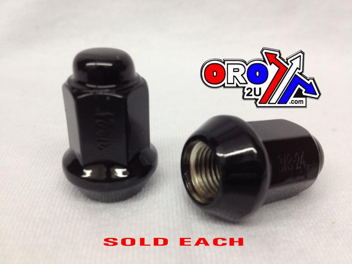 LUG NUT 3/8 BEVELED BLACK, LUG3BA