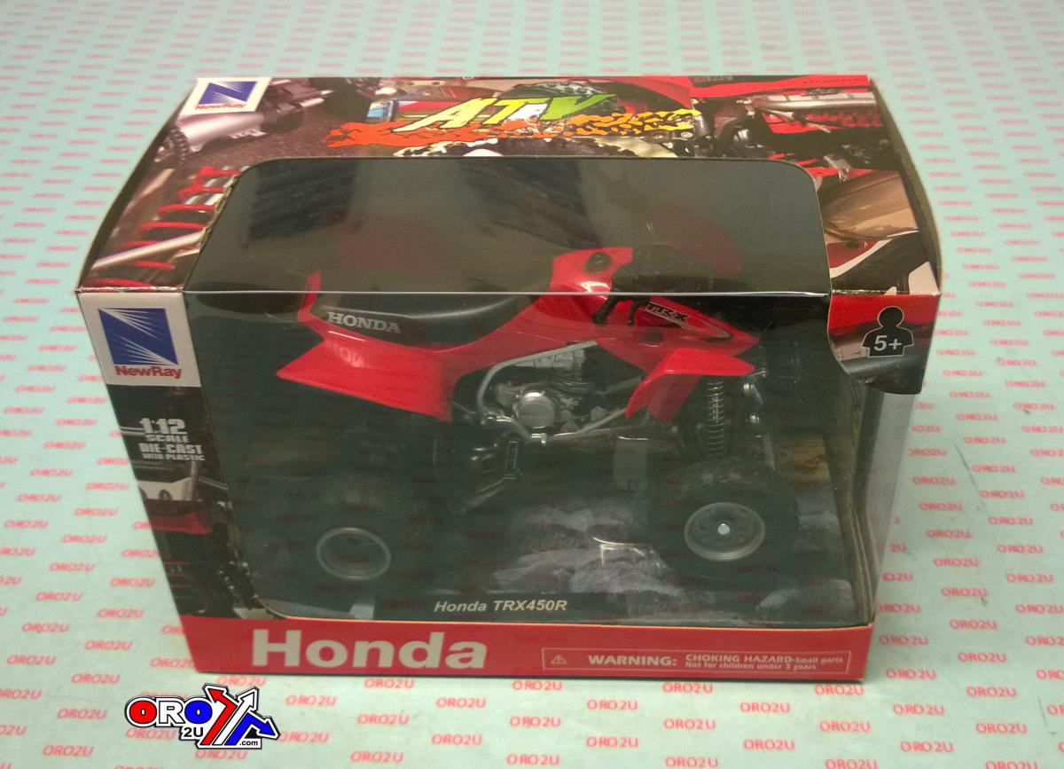 MODEL DIE CAST HONDA HRC TRX 450R, RED AND BLACK, SCALE 1:12, NEWRAY 57093A