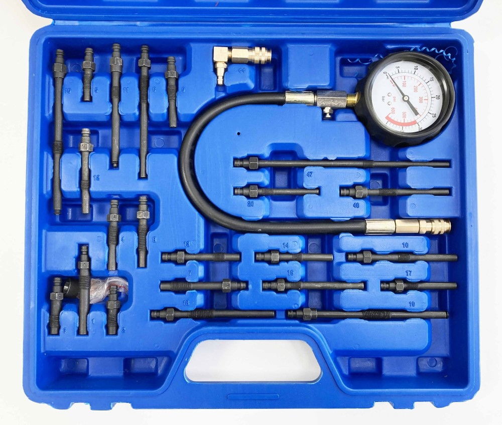 MASTER COMPRESSION TEST KIT FOR PETROL AND DIESEL ENGINES 64mm GAUGE - TOOLZONE KDPAU036