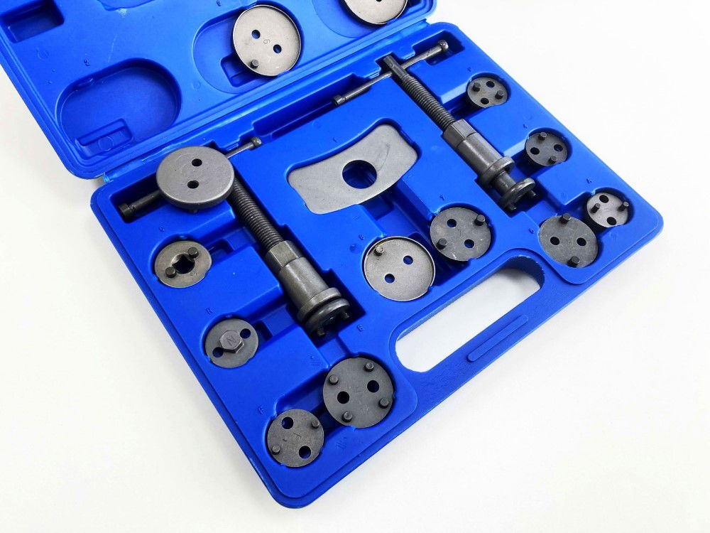 BRAKE CALIPER WIND BACK TOOL SET 18pc WITH ADAPTORS - TOOLZONE KDPAU081