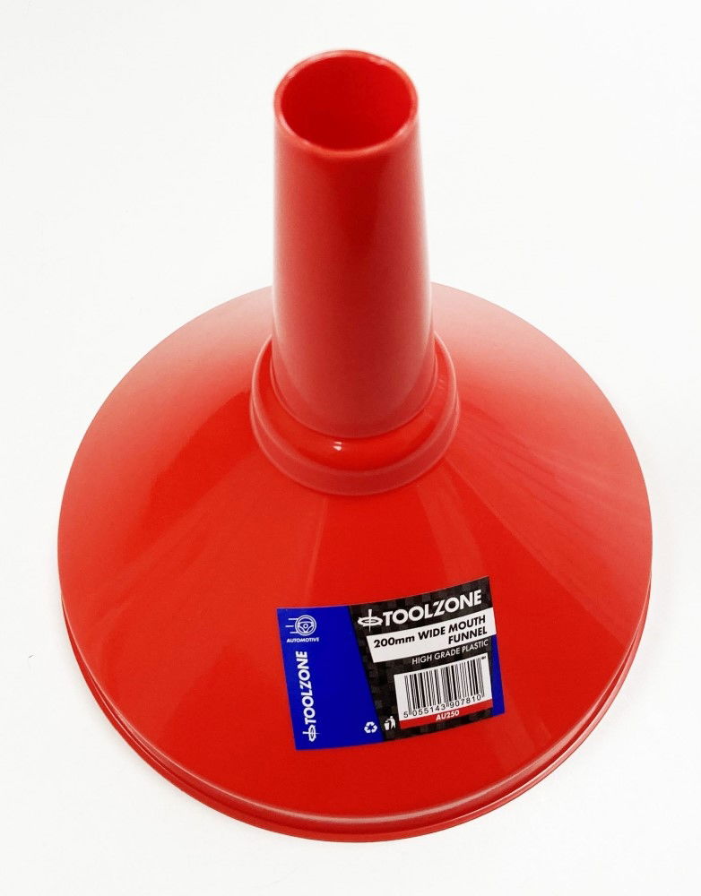 PLASTIC FUNNEL ORANGE 200mm - TOOLZONE KDPAU250