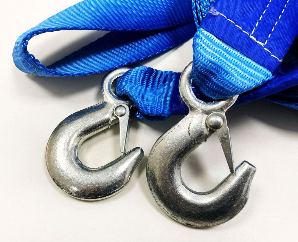 TOW STRAP 2 x 6m 3tonne WITH STEEL HOOKS - TOOLZONE KDPAU322