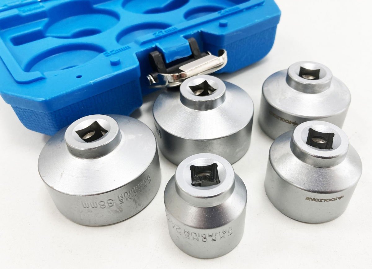 OIL FILTER SOCKET WRENCH SET 5pc 3/8 24mm 27mm 32mm 36mm 38mm - TOOLZONE KDPAU367