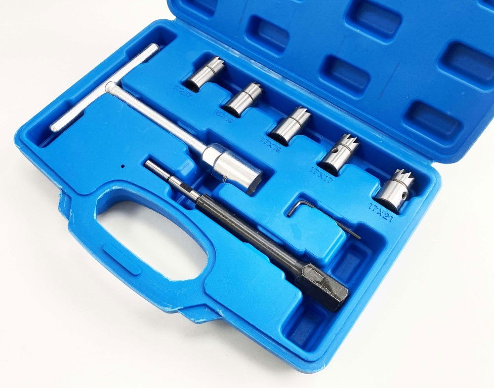 DIESEL INJECTOR CUTTER SET 7pc WITH REAMERS AND EXTENSION - TOOLZONE KDPAU378