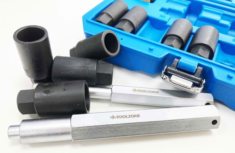 LOCKING WHEEL NUT SOCKET SET 10pc SLIM DESIGN - TOOLZONE KDPAU386