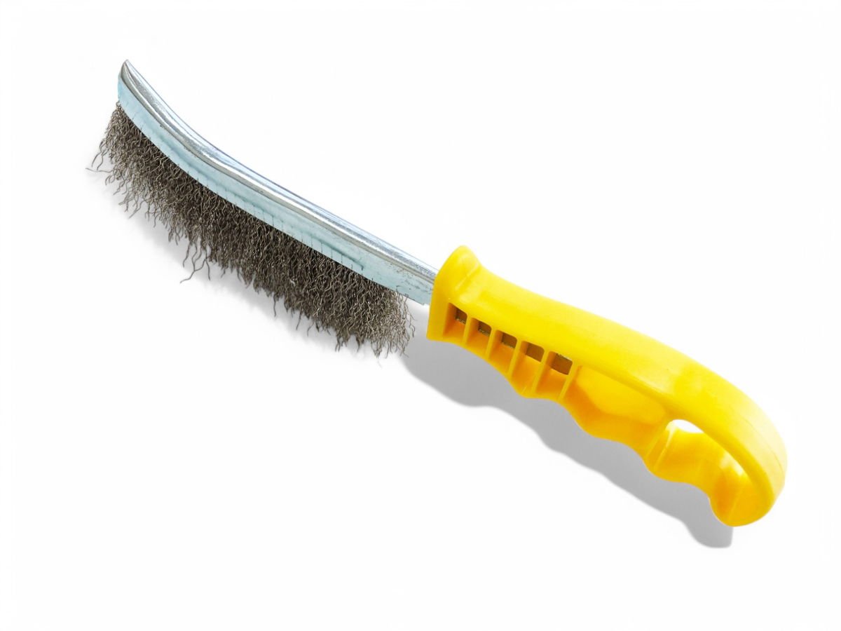 CURVED BRUSH STAINLESS STEEL BRISTLE PLASTIC HANDLE - TOOLZONE KDPBR059