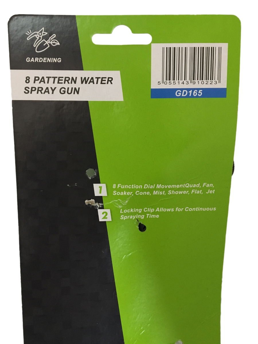WATER SPRAY GUN 8 PATTERN - TOOLZONE KDPGD165