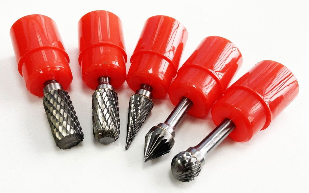 ROTARY RASP TUNGSTEN CARBIDE DOUBLE DIAMOND CUT SET 5 PIECE 6mm SHANK - TOOLZONE KDPHB103