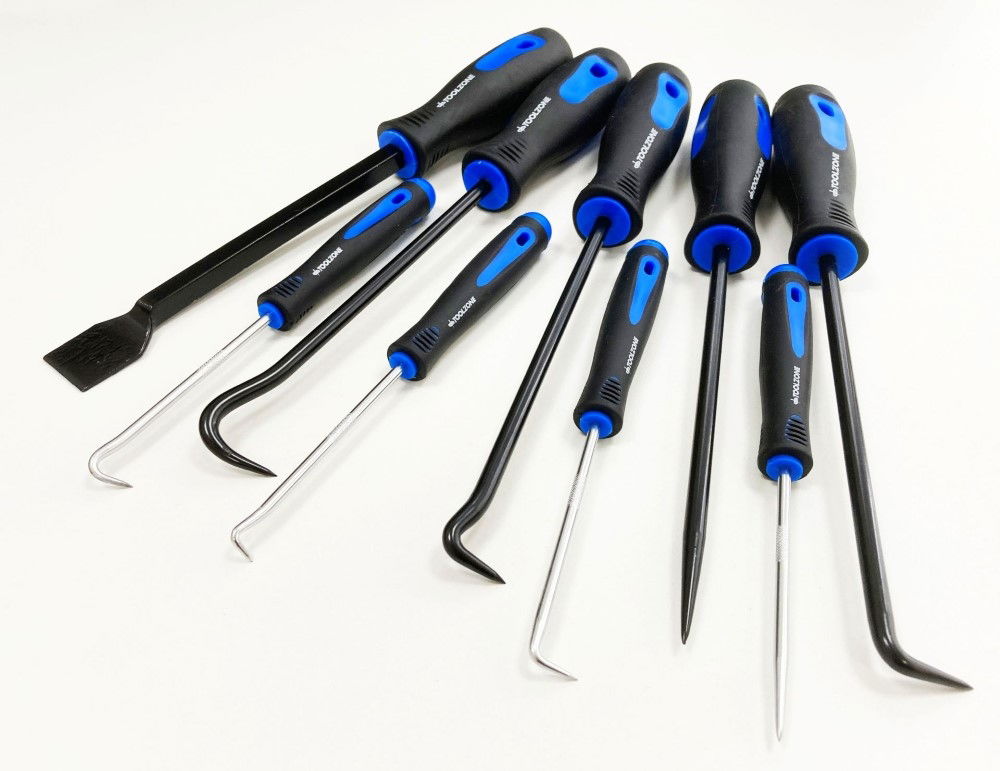 SCRAPER AND HOOK SET 9 PIECE CHROME VANADIUM STEEL - TOOLZONE KDPHB193