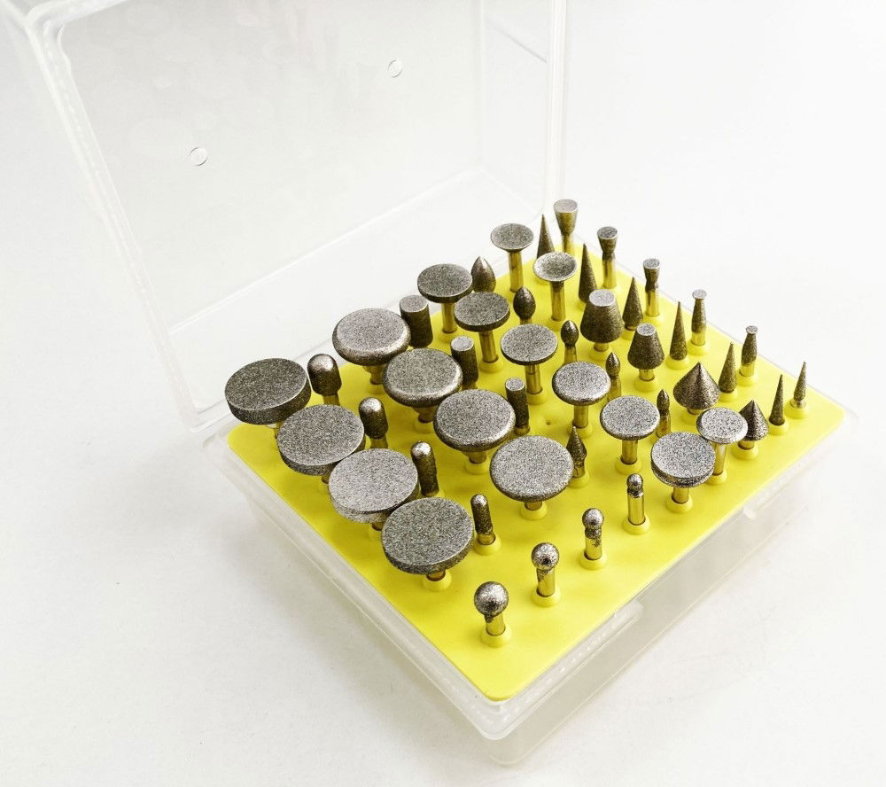 DIAMOND BURR SET 50 PIECE 120grit 1/8 SHANK IN CASE - TOOLZONE KDPHB197