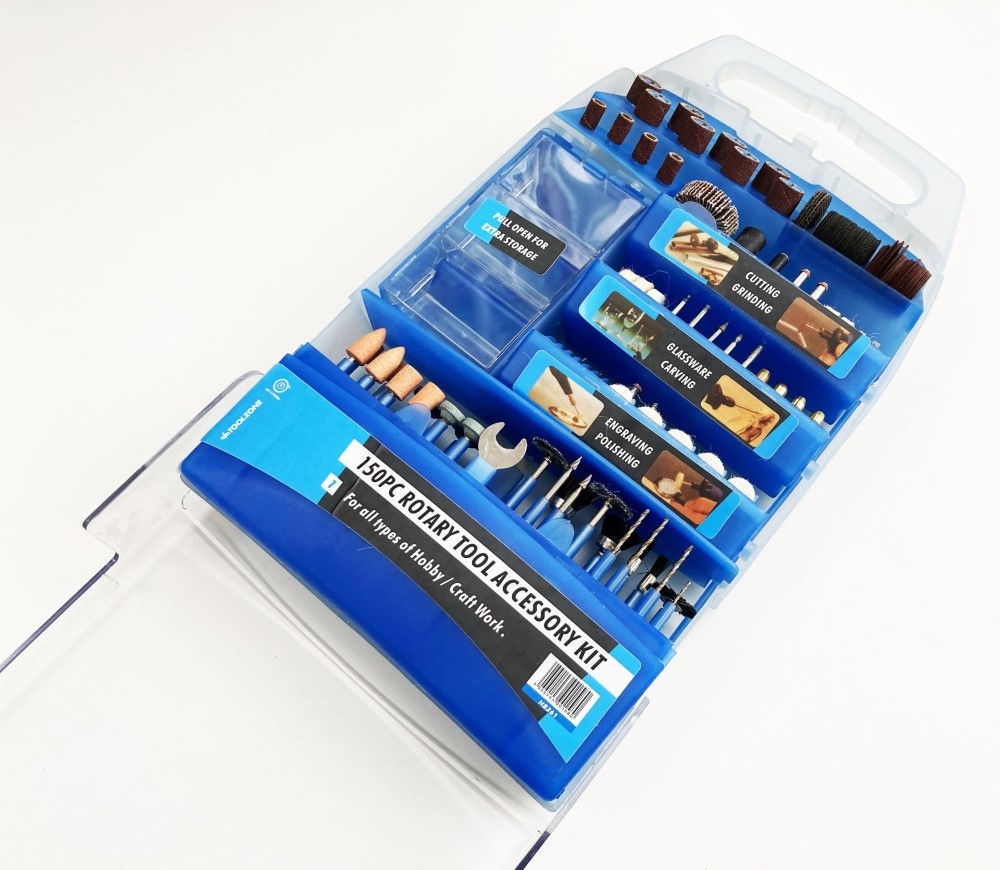 ROTARY ACCESSORY KIT 150pc FOR GRINDING POLISHING CUTTING DRILLING - TOOLZONE KDPHB261