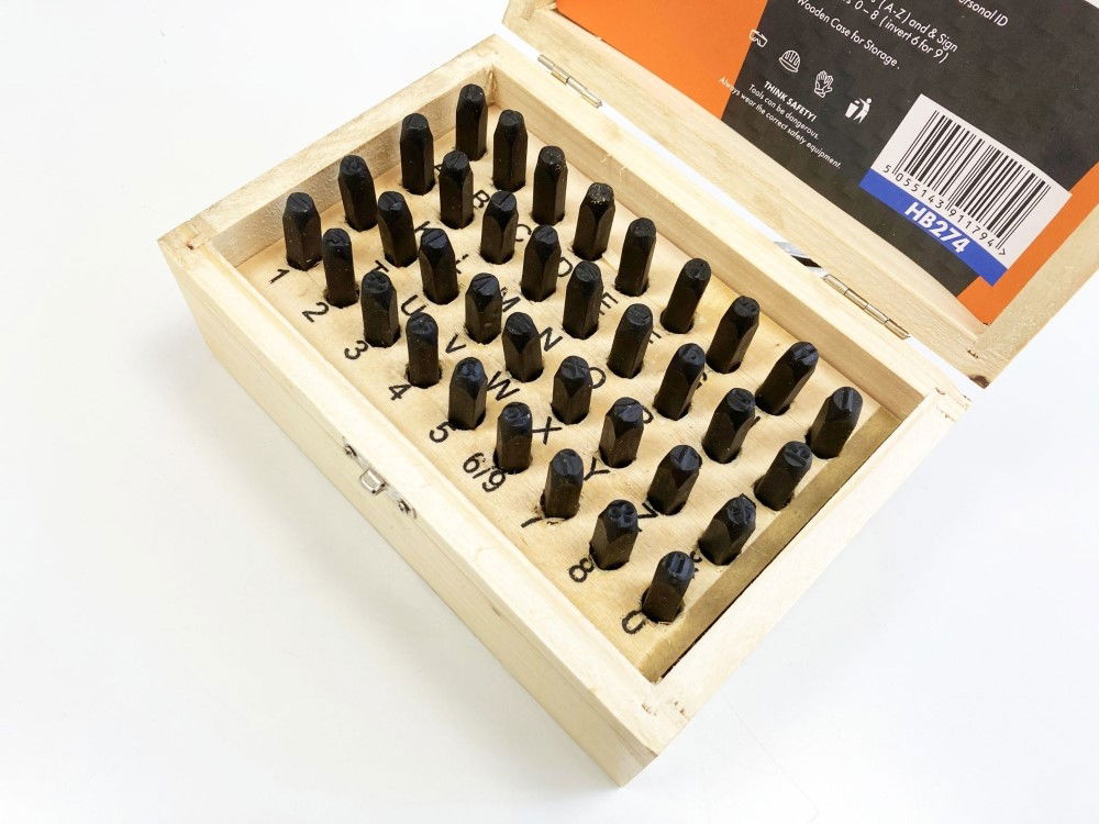 LETTER AND NUMBER STAMPS 36pc 5mm HEIGHT 60mm LENGTH - TOOLZONE KDPHB274